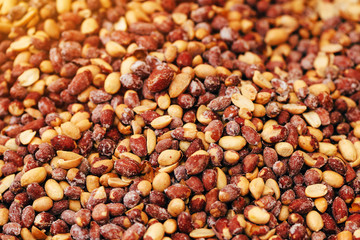 Pile of salted peanuts
