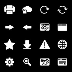 Vector white browser icons set