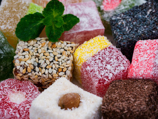 Turkish delight assorted close up