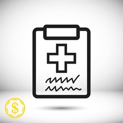 Doctor with clipboard. clipboard with checklist. Medical report icon stock vector illustration flat design