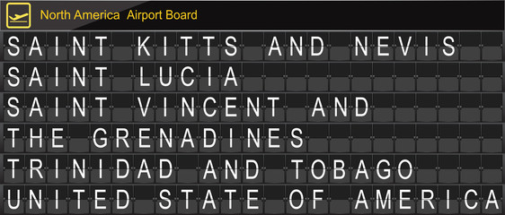 North America Country Airport Board Information