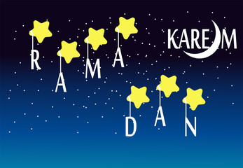 Ramadan greeting with stars