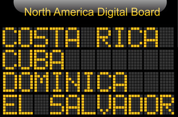 Fototapeta na wymiar North America Country Digital Board Information