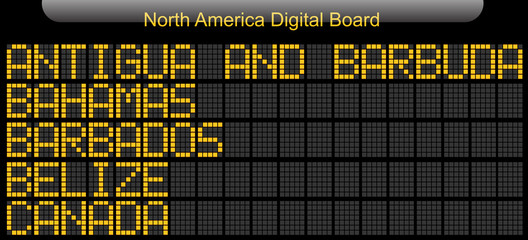 North America Country Digital Board Information