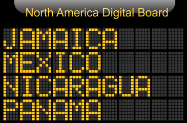 Fototapeta premium North America Country Digital Board Information