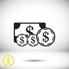 dollar money icon stock vector illustration flat design