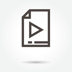Video file format mini line, icon, background and graphic. The icon is black and white, linear flat, vector, pixel perfect, minimal, suitable for web and print. on white background. logo