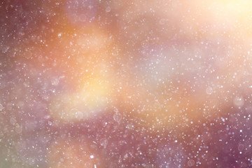 Snowfall texture of snowflakes on blurred background