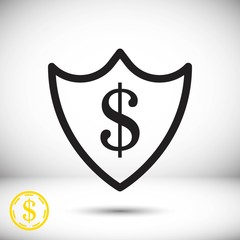 protection money icon stock vector illustration flat design