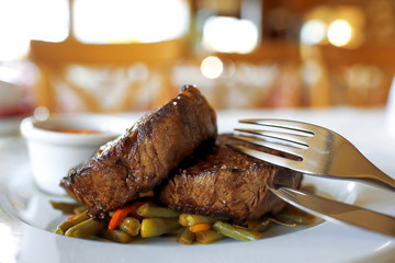 Fresh steak on the table