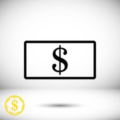 dollar money icon stock vector illustration flat design