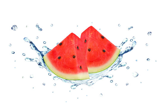 Watermelon Splash Water Isolated