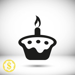 cake with candles icon stock vector illustration flat design