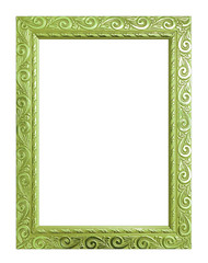 Antique green frame isolated on white background, clipping path