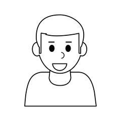 smiling young man icon image vector illustration design  single black line