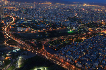 Cityscape of Tehran city from Milad tower, Tehran, Iran