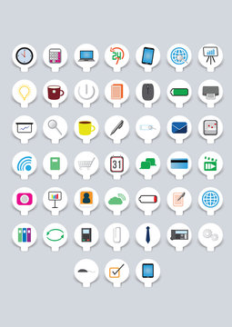 Papercut business icons