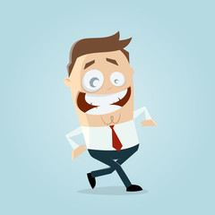 happy walking businessman