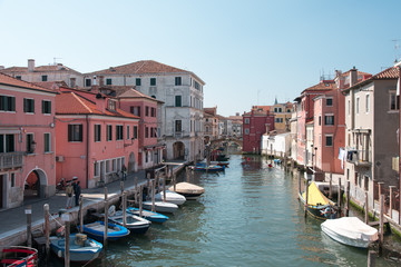 Obraz premium Fleet of boats and fishing boats of Chioggia