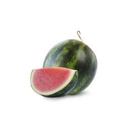 watermelon and slice isolated on white background
