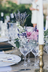 Outside dining wedding table display