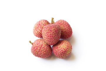Lychee on a white background,Fruit in Thailand