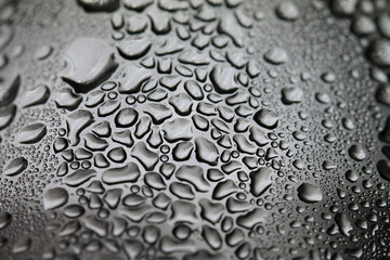Macro of water droplet with dark tone