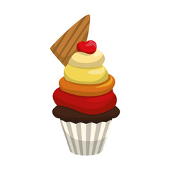Delicious cupcake dessert icon vector illustration graphic design