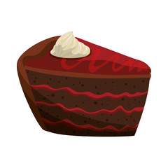 Delicious chocolate cake icon vector illustration graphic design
