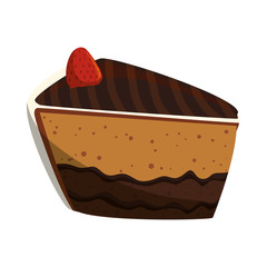 Delicious chocolate cake icon vector illustration graphic design