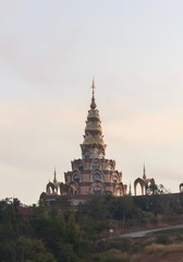 pagoda in phasornkaew temple of Thailand in the morning