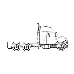 truck cabin trailer transport business vector illustration