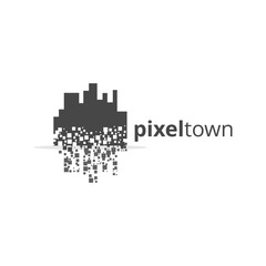 Fototapeta na wymiar Pixel town vector illustration