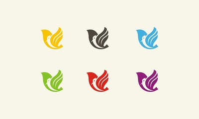 Bird wings logo template