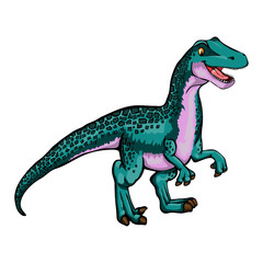 Isolated illustration of a cartoon dinosaur