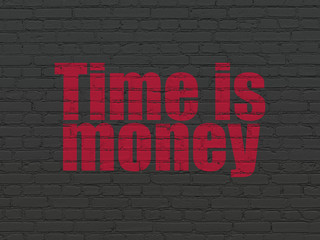 Finance concept: Time is Money on wall background
