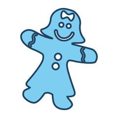 gingerbread girl cookie icon vector illustration graphic design