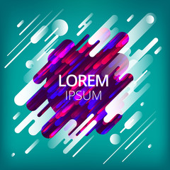 Modern style abstraction with composition made of various rounded shapes in color. Vector illustration.Youthful