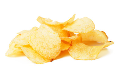 Potato chips isolated on white