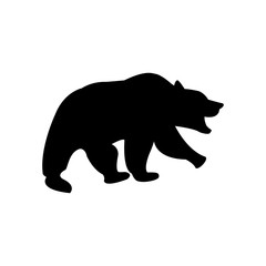 silhouette of grizzly bear icon over white background. vector illustration