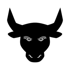 bull face icon over white background. vector illustration