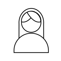 woman avatar icon over white background. vector illustration
