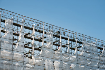 scaffolding on blue sky background
