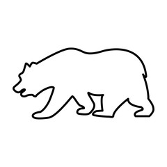 silhouette of grizzly bear icon over white background. vector illustration