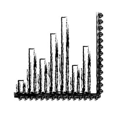 financial chart icon over white background. vector illustration