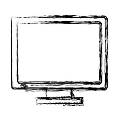 computer monitor icon over white background. vector illustration