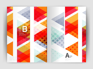 Vector triangle business annual report cover print template