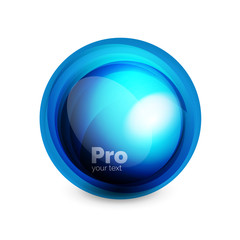 Glass sphere, futuristic abstract element