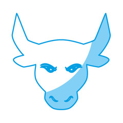 bull face icon over white background. vector illustration