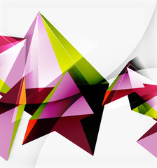 3d triangles and pyramids, abstract geometric vector